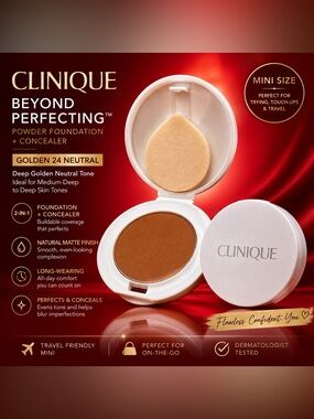Clinique Beyond Perfecting Powder Foundation + Concealer — Golden 24 Neutral x 2